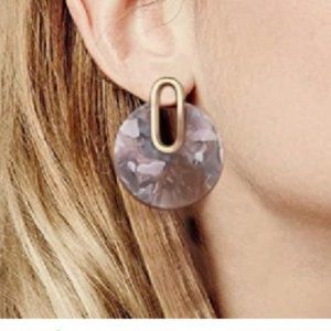 Mottled Resin Acrylic Earring w/ Gold Detail